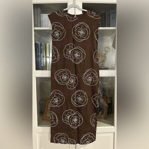 SIG ZANE Brown Floral Midi Dress